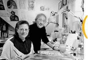 Sister Faith Riccio (sitting) and Ksenia Pokrovsky, 2007. Photo by Billy Howard.