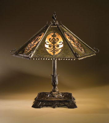 Lamp, Metalwork, 2004; Carl Close, Jr. (b. 1965); Concord, Massachusetts; Metal, mica; 23 x 22 5/8 x 19 3/4 in.; Collection of Hammersmith Studios; Photography by Jason Dowdle