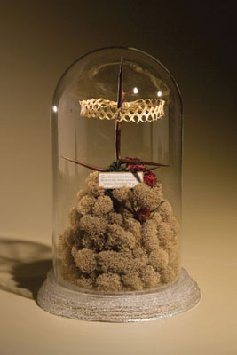 Crown of Thorns, Sculpture, 2007; Lise Galarneau (b. 1949); Hampden, Massachusetts (now living South Carolina); Dried palm fronds, deer moss; 10 3/4 x 6 3/8 in.; Collection of the artist; Photography by Jason Dowdle