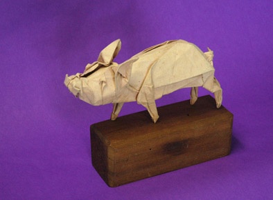 Wilbur, Origami artist, 1991; Michael LaFosse; Haverhill, Massachusetts; Handmade paper, wood; Photography by Maggie Holtzberg