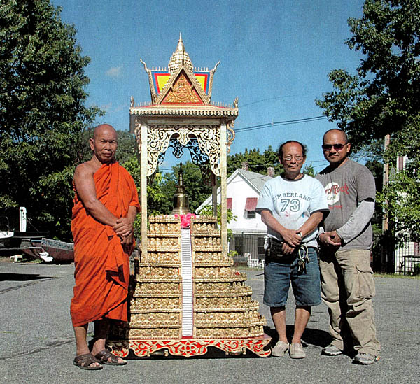 Stupa structure for Buddhist Temple, Cambodian ornaments, 2010; N. Chelmsford, Massachusetts;