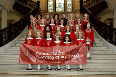 O'Shea-Chaplin Dancers performing at the 2009 Commonwealth Awards. Photo by Ellen Shub, Irish dance, ; Melrose, Massachusetts;