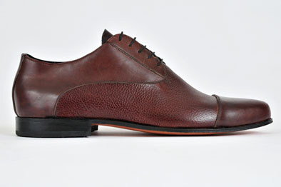 Pebbled brown derby, Custom built shoes, 2011; Theodore Green; Roxbury, Massachusetts; Leather;
