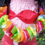 Doll piñata; Piñatas; 2014: Medford, Massachusetts; paper mache, tissue paper