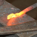 Detail of red hot iron; Metalwork; 2018: Newton Lower Falls, Massachusetts