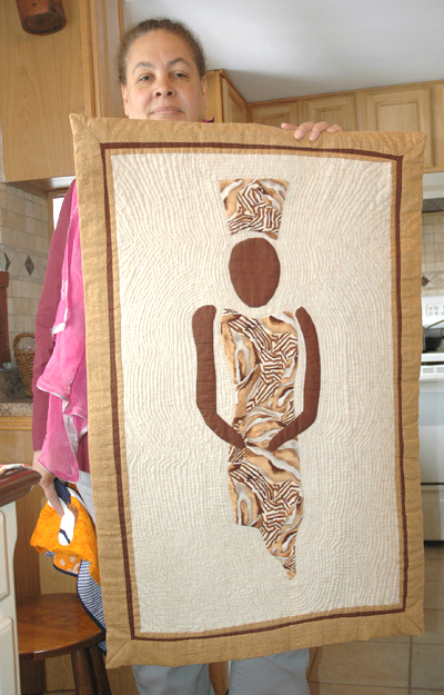 Earthly Woman; African American quilting guild; 2015: Worcester, Massachusetts; 24 x 36 inches